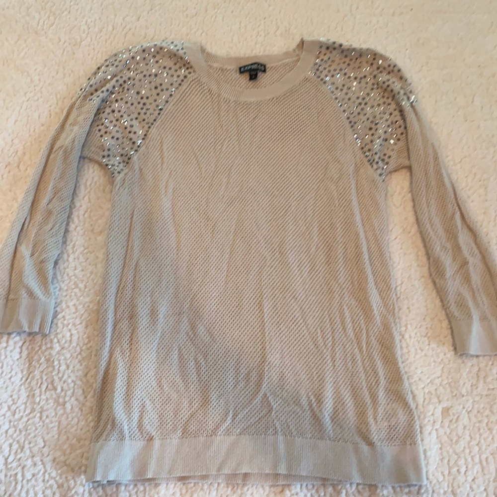 Express Light Tan Sweater Size Large